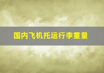 国内飞机托运行李重量