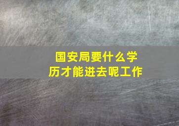 国安局要什么学历才能进去呢工作