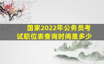 国家2022年公务员考试职位表查询时间是多少