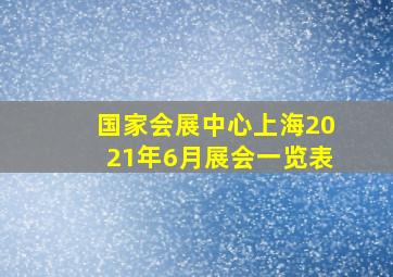 国家会展中心上海2021年6月展会一览表