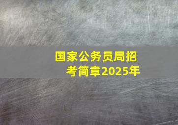 国家公务员局招考简章2025年