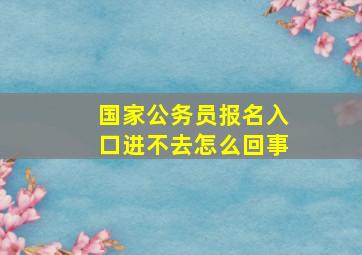 国家公务员报名入口进不去怎么回事