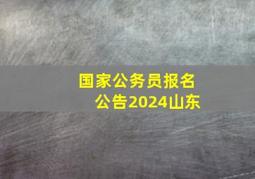 国家公务员报名公告2024山东