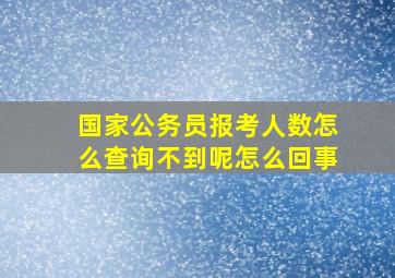 国家公务员报考人数怎么查询不到呢怎么回事