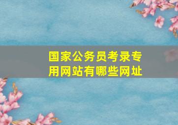 国家公务员考录专用网站有哪些网址