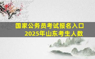 国家公务员考试报名入口2025年山东考生人数