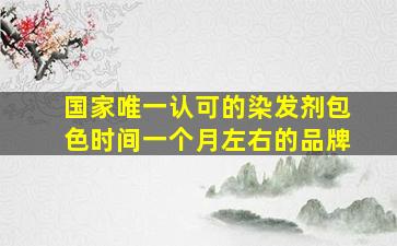 国家唯一认可的染发剂包色时间一个月左右的品牌