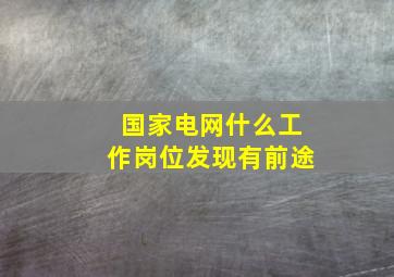 国家电网什么工作岗位发现有前途