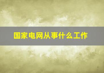 国家电网从事什么工作