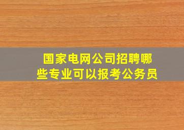 国家电网公司招聘哪些专业可以报考公务员