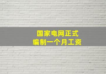 国家电网正式编制一个月工资