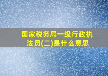 国家税务局一级行政执法员(二)是什么意思