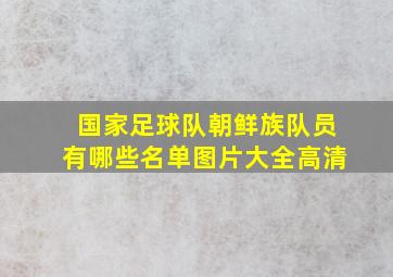 国家足球队朝鲜族队员有哪些名单图片大全高清