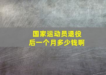 国家运动员退役后一个月多少钱啊