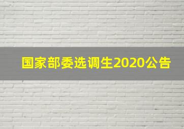 国家部委选调生2020公告