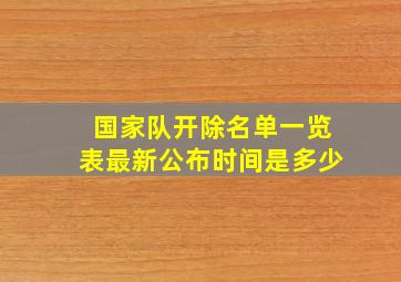 国家队开除名单一览表最新公布时间是多少