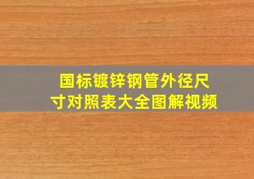 国标镀锌钢管外径尺寸对照表大全图解视频