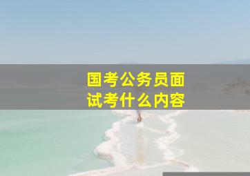 国考公务员面试考什么内容