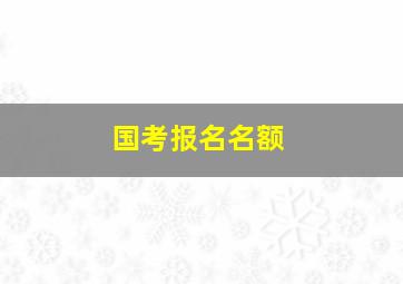 国考报名名额