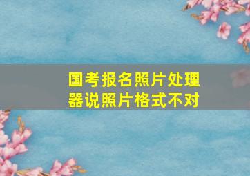 国考报名照片处理器说照片格式不对