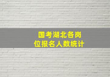 国考湖北各岗位报名人数统计