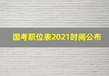 国考职位表2021时间公布