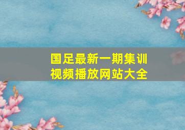 国足最新一期集训视频播放网站大全