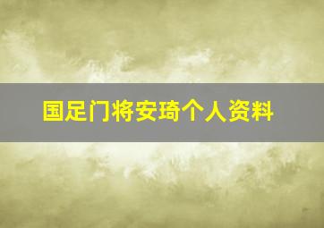 国足门将安琦个人资料