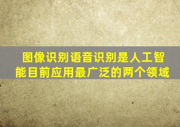 图像识别语音识别是人工智能目前应用最广泛的两个领域