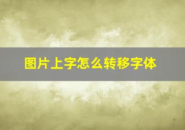 图片上字怎么转移字体