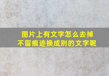 图片上有文字怎么去掉不留痕迹换成别的文字呢