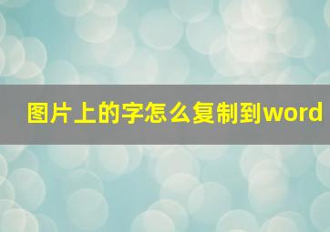 图片上的字怎么复制到word