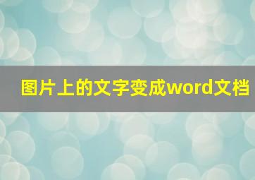 图片上的文字变成word文档