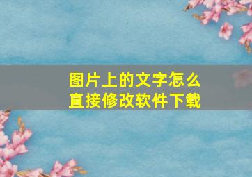 图片上的文字怎么直接修改软件下载