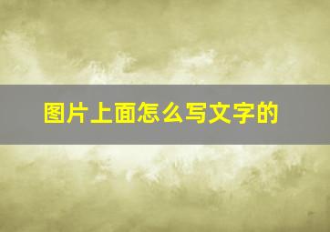 图片上面怎么写文字的