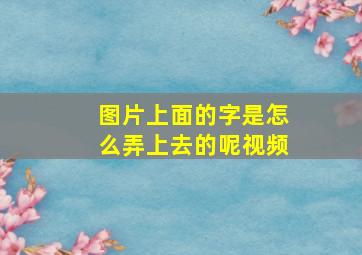 图片上面的字是怎么弄上去的呢视频