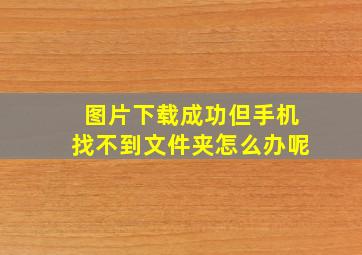 图片下载成功但手机找不到文件夹怎么办呢