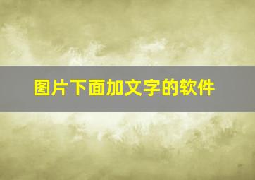 图片下面加文字的软件