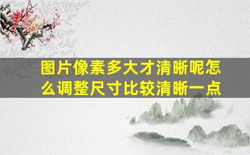 图片像素多大才清晰呢怎么调整尺寸比较清晰一点