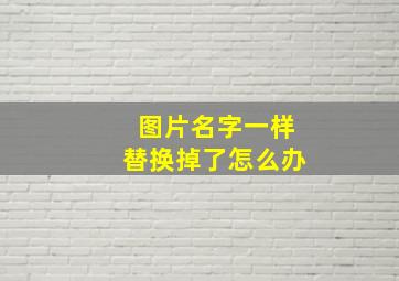 图片名字一样替换掉了怎么办