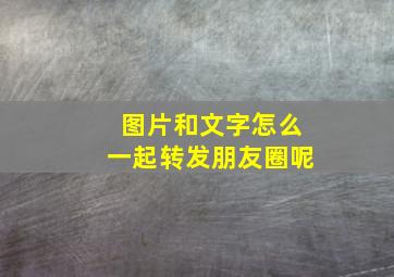 图片和文字怎么一起转发朋友圈呢