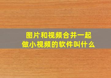 图片和视频合并一起做小视频的软件叫什么