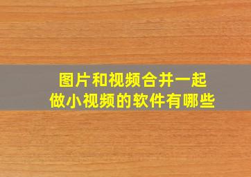 图片和视频合并一起做小视频的软件有哪些