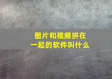 图片和视频拼在一起的软件叫什么