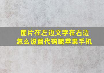 图片在左边文字在右边怎么设置代码呢苹果手机