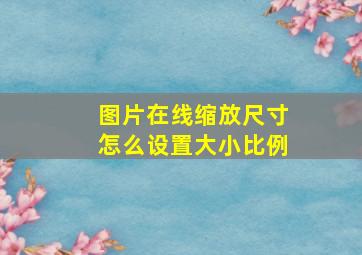 图片在线缩放尺寸怎么设置大小比例