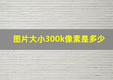 图片大小300k像素是多少