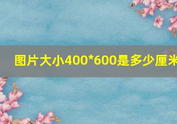 图片大小400*600是多少厘米