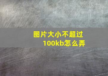 图片大小不超过100kb怎么弄