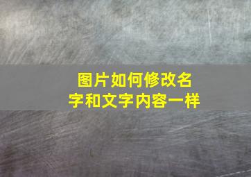 图片如何修改名字和文字内容一样